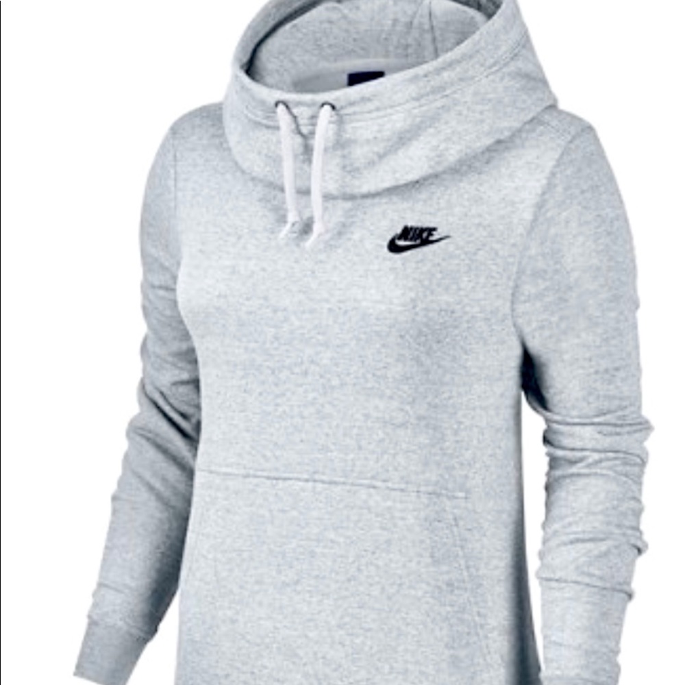Birch heather NIKE hoodie with funnel neck